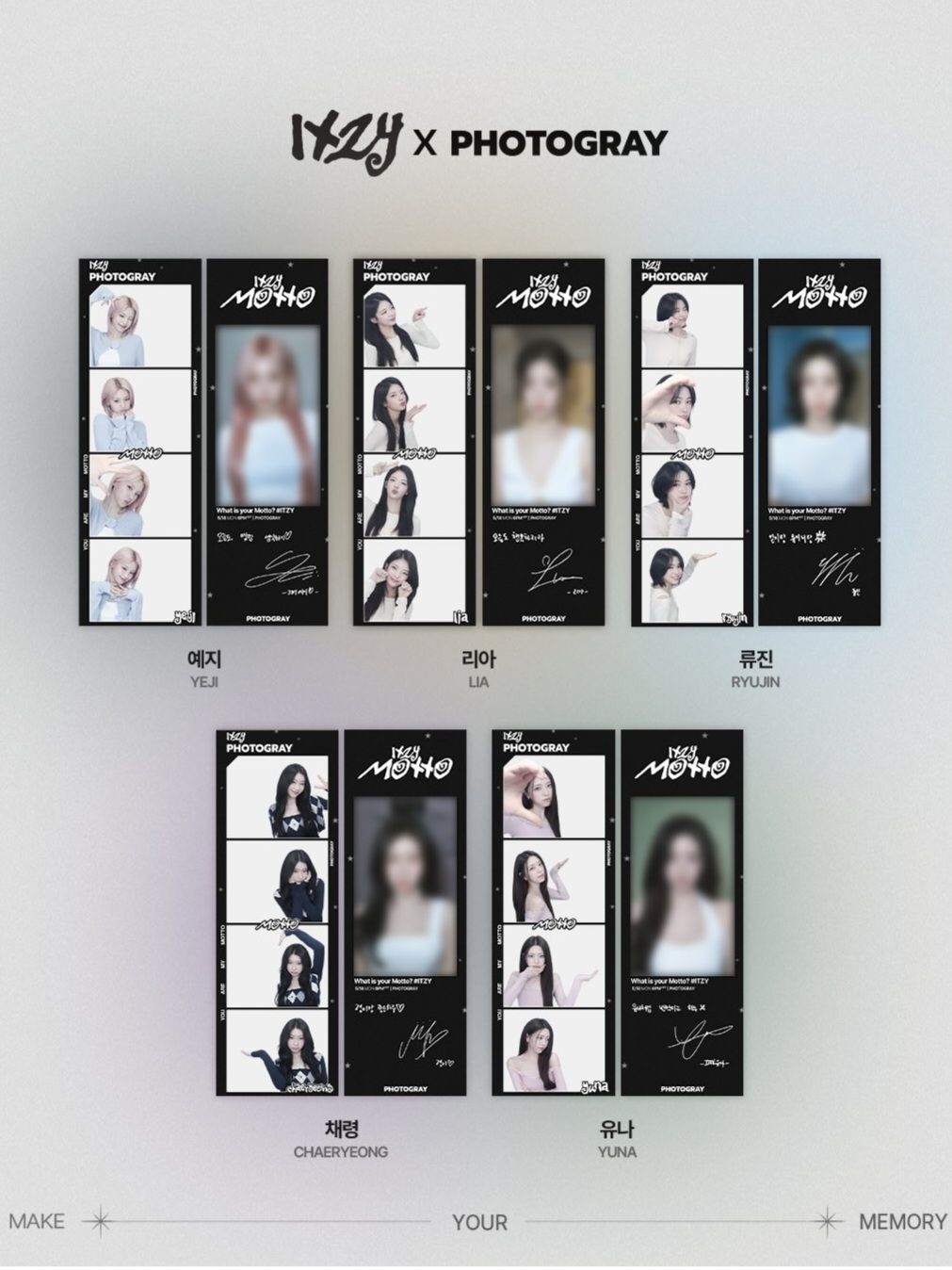 【5/28晚上9點停止收單】【PHOTOGRAY X ITZY】Motto 人生四格 窄版 代印