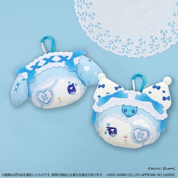 三麗鷗ꕤ⋆.˚ 美樂蒂&酷洛米xDolly Mix 水色系列大頭酷洛米零錢包掛件