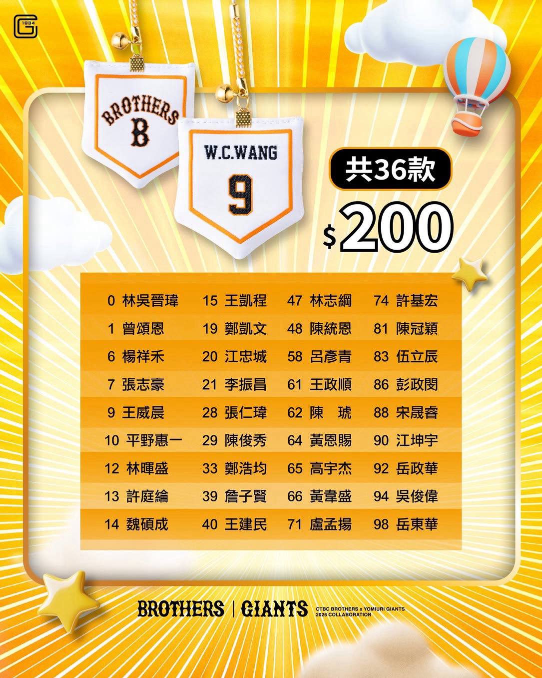 中信兄弟X讀賣巨人