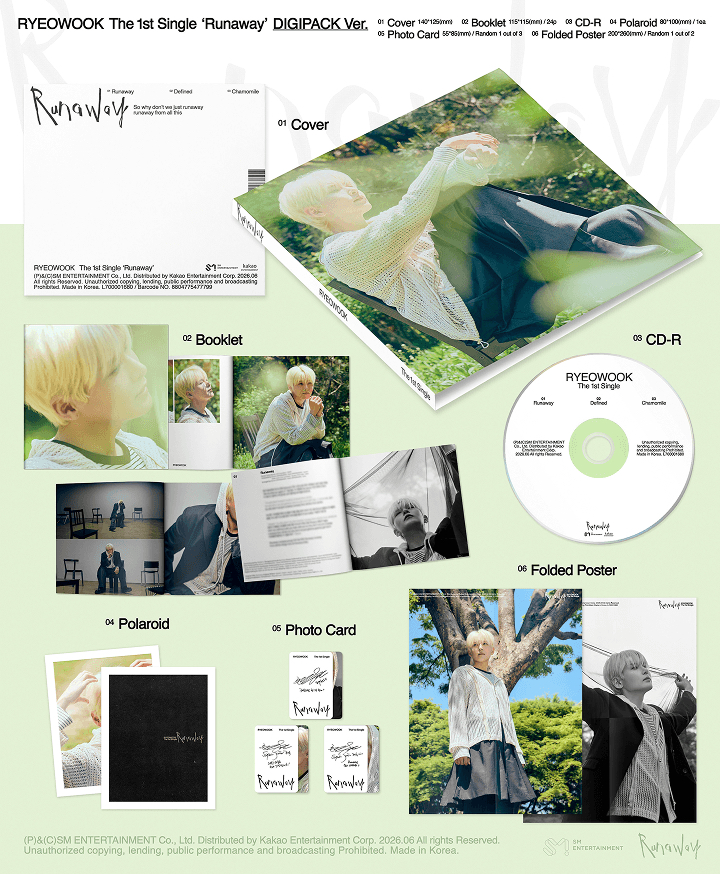 RYEOWOOK The 1st Single Album [RUNAWAY] (DIGIPACK Ver.)