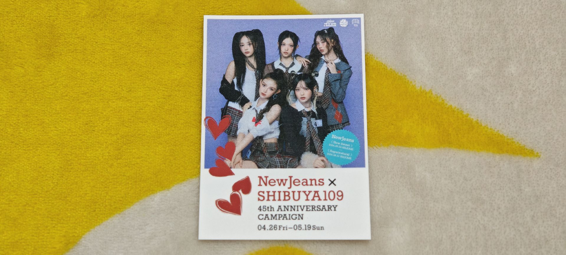【入手困難！！】NewJeans x SHIBUYA109 澀谷45週年紀念快閃店超限量貼紙小卡(比傳單更難取得)