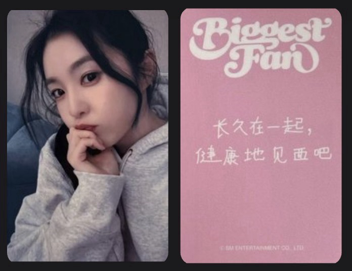IRENE 熊寶線上簽售卡 中文卡背