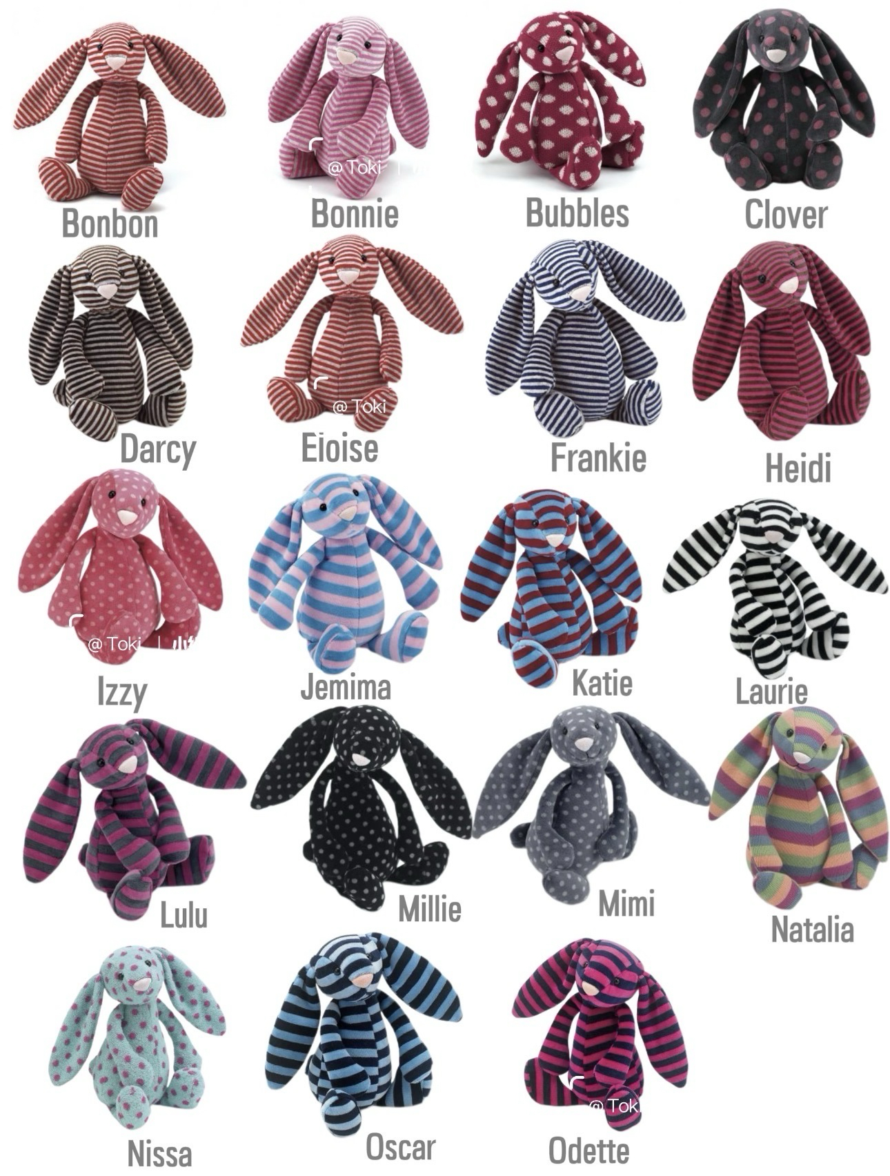 Jellycat special edition bunnies