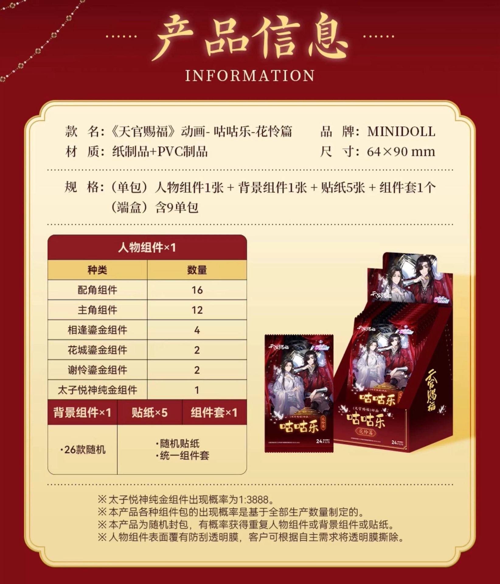 天官賜福動畫 花憐篇 x minidoll 迷你多 咕咕樂盲盒