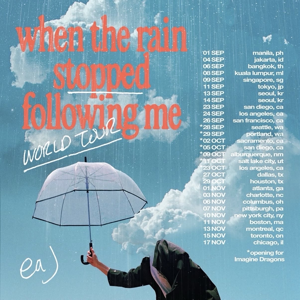 when the rain stops following me tour