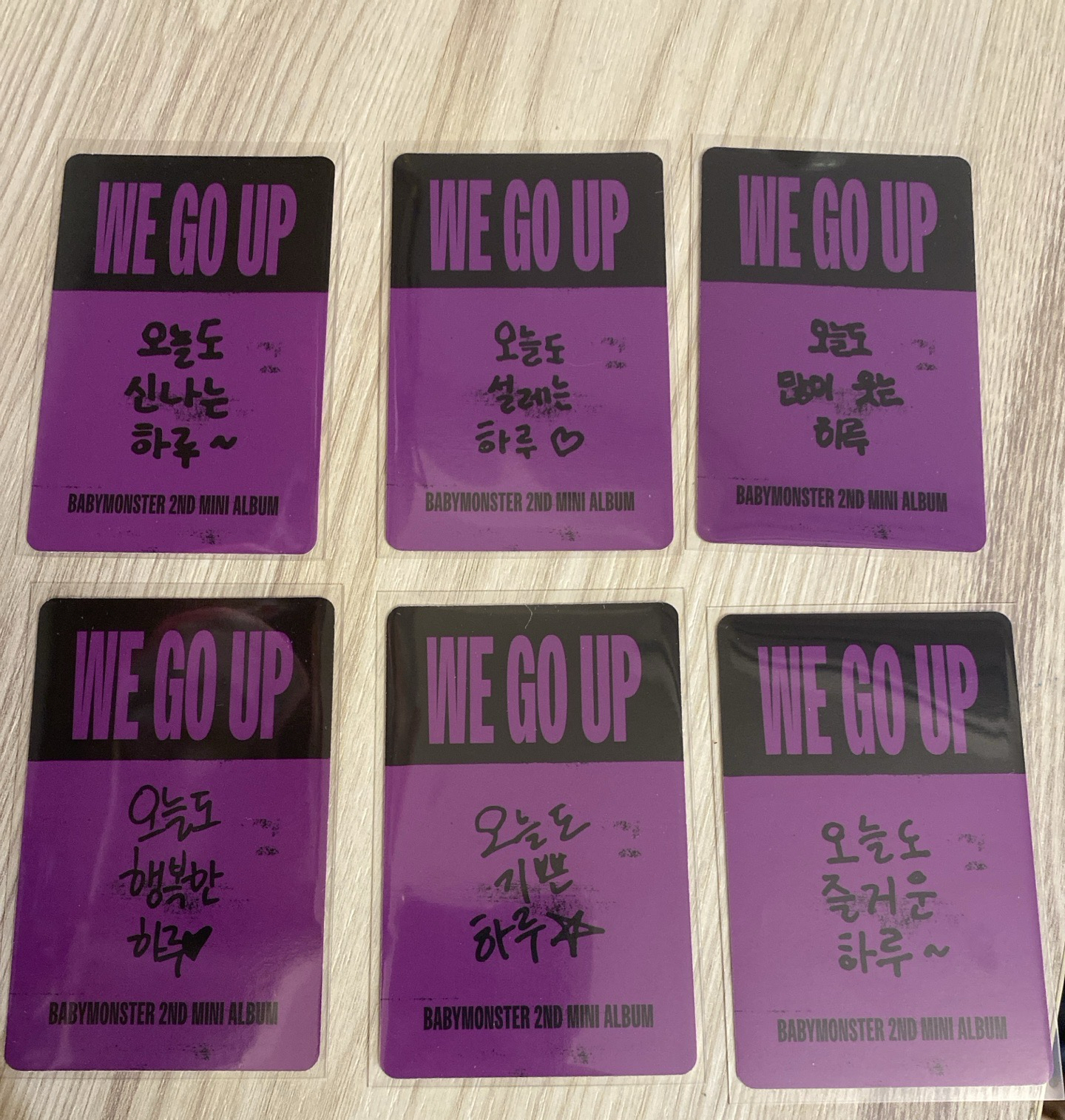 We go up手寫卡背～