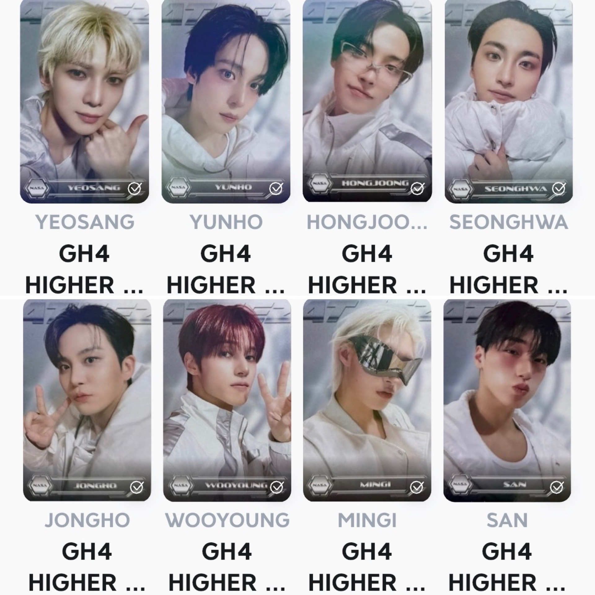 GH4亮面HIGHER 隨機卡NASA自拍卡一套