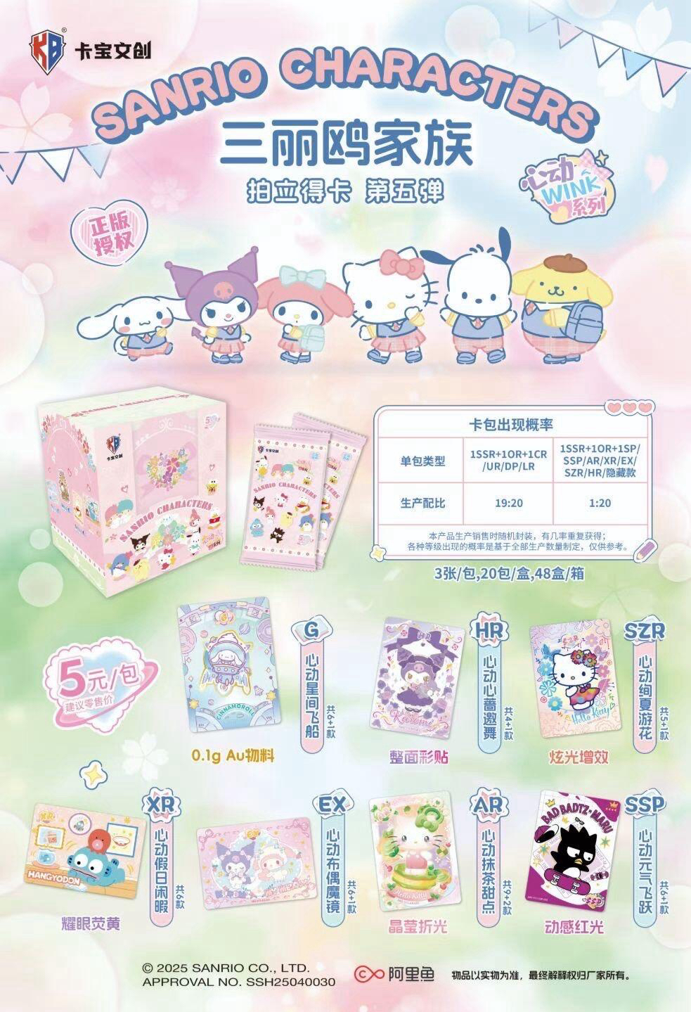 卡寶文創 三麗鷗家族-拍立得卡心動wink