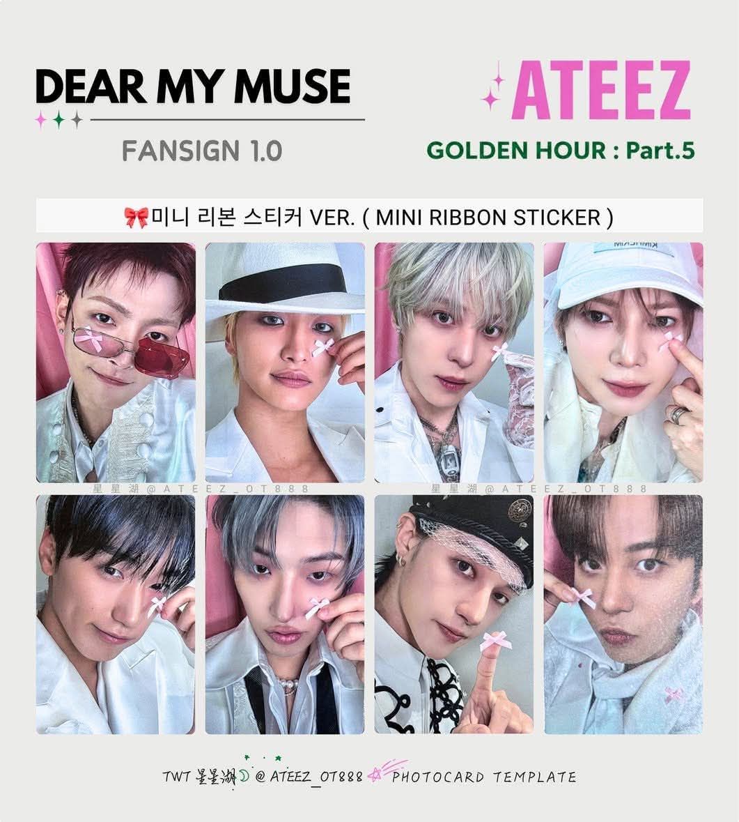 ATEEZ GH5 dmm1.0迷你緞帶貼紙琦一卡一單封