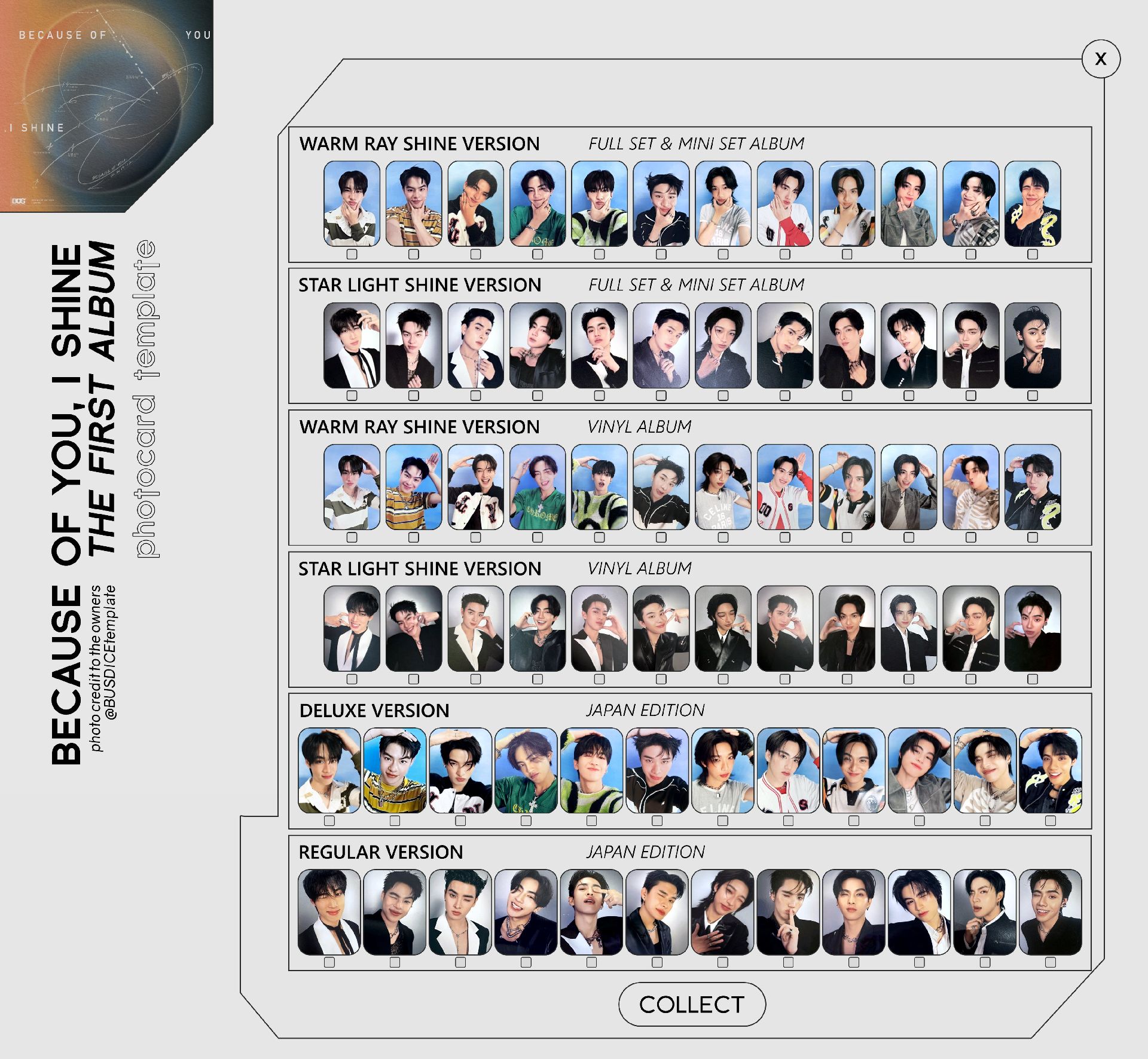 BECAUSE OF YOU, I SHINE THE FIRST ALBUM