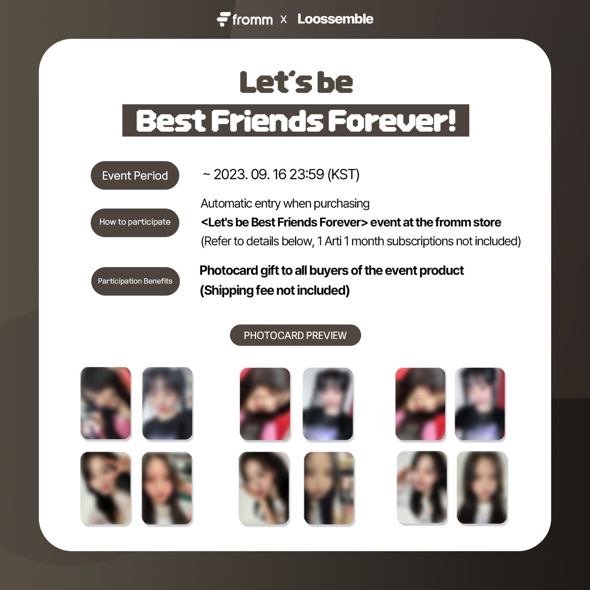 Let's be Best Friend Forever 小卡套組
