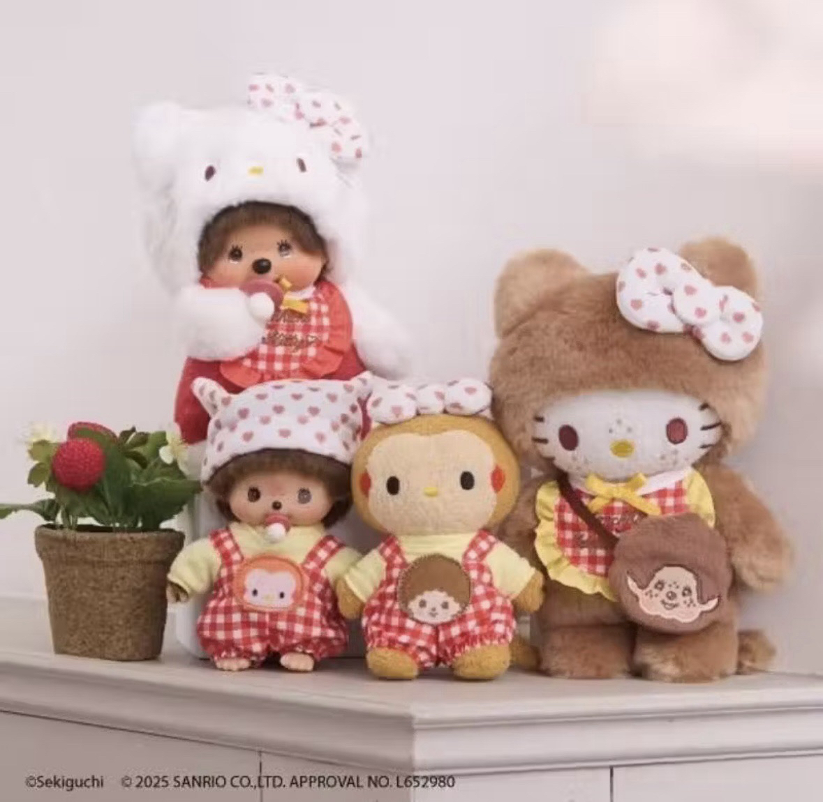 日本50週年Monchhichi x Hello Kitty站姿聯名款