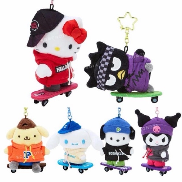 小禮堂 Sanrio 三麗鷗 絨毛玩偶吊飾 (滑板少年)