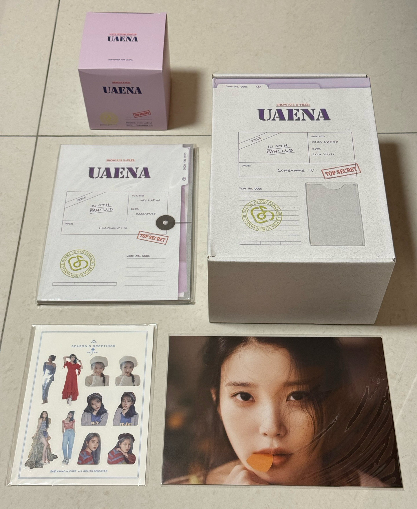 IU６期會員禮（內容物如圖）＋ 2020年曆貼紙