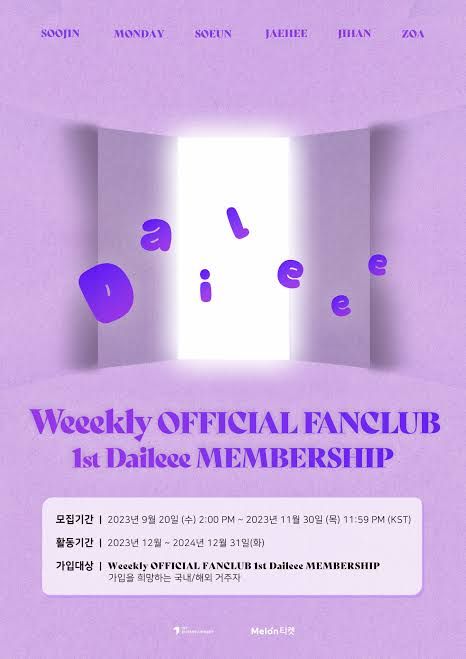 Weeekly OFFICIAL FANCLUB 1st Daileee MEMBERSHIP