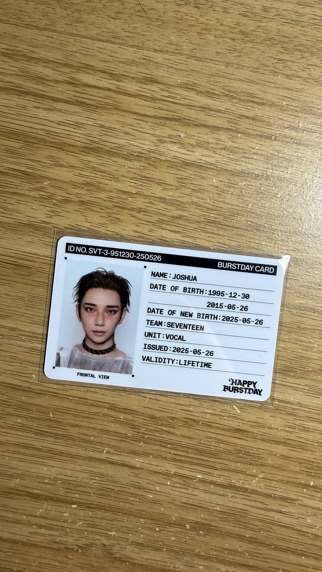 SEVENTEEN JOSHUA HAPPY BURSTDAY ID卡