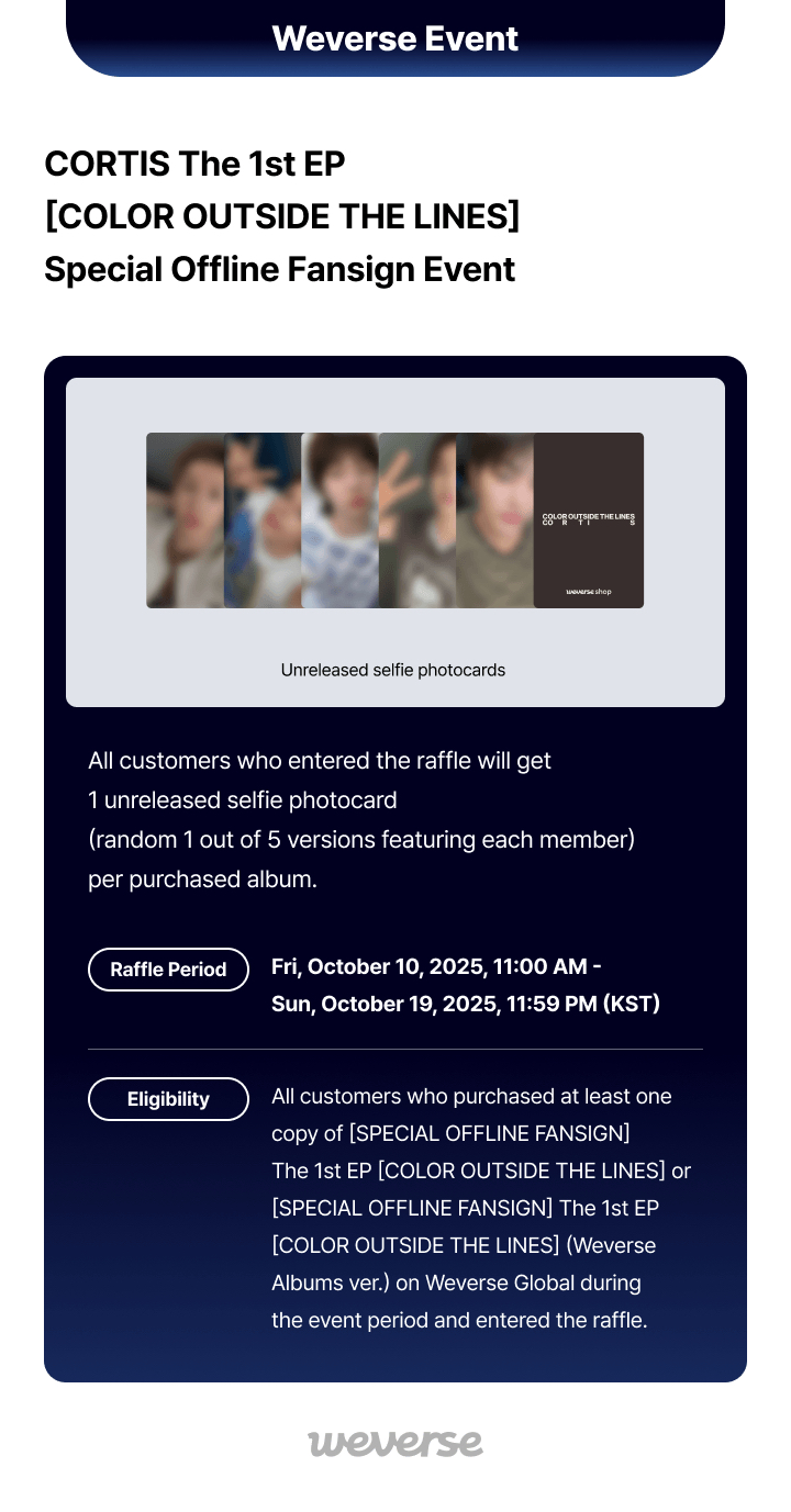 weverse 末場線上簽售 Special Offline Fansign Event
