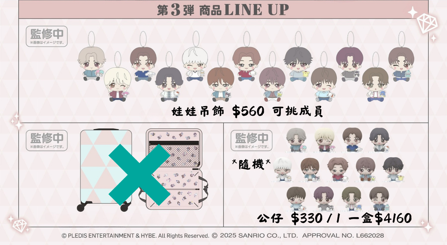 Seventeen三麗鷗聯名第三彈(收單到10/24)