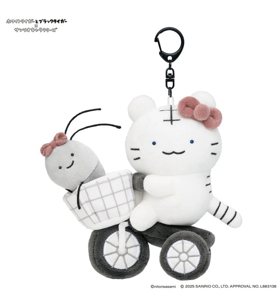 <現貨>小白虎與黑虎蝦 × 三麗鷗角色 三輪車吊飾（小白虎與黑虎蝦）