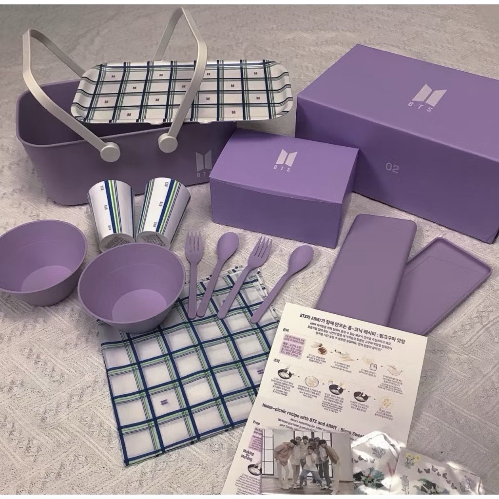 【現貨】BTS 野餐 套組 FC MERCH PACK #2 貴婦會員 日本 會員 餐具 手帕 碗