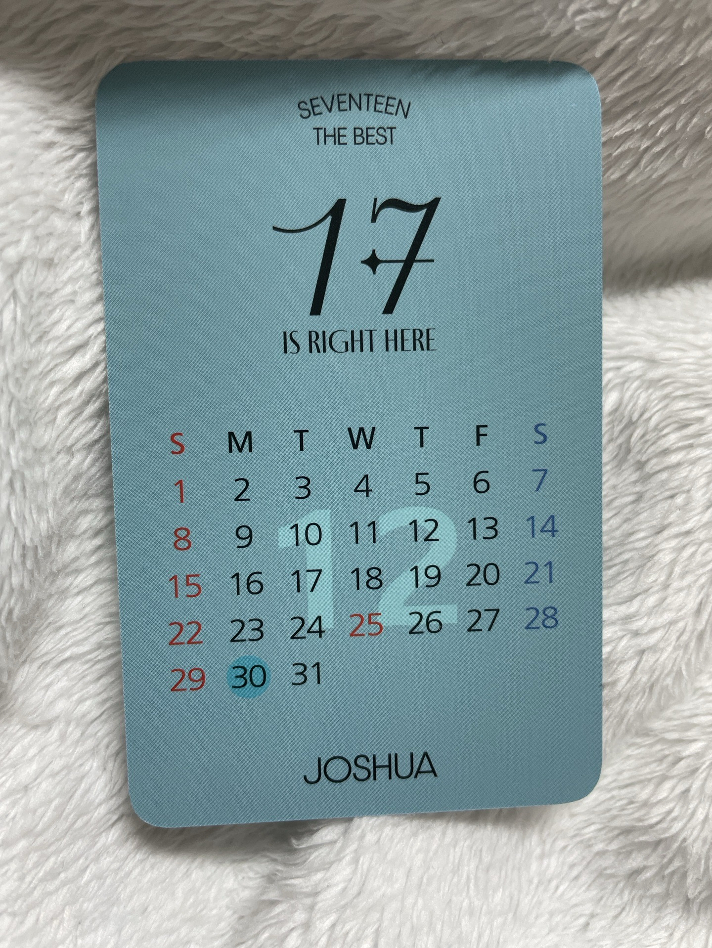 精選專 mk 克拉盤 生日卡背 特典卡 Joshua 知秀