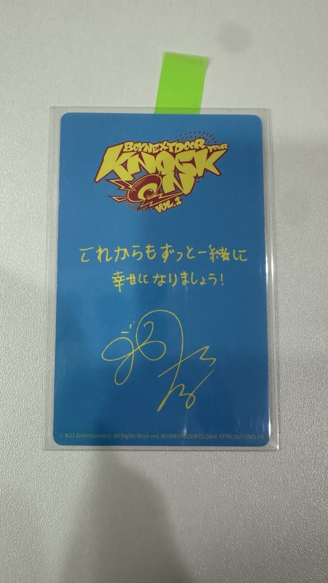 Knock On 巡迴 入場卡 / 場限卡 神奈川場限定卡 TAESAN 泰山