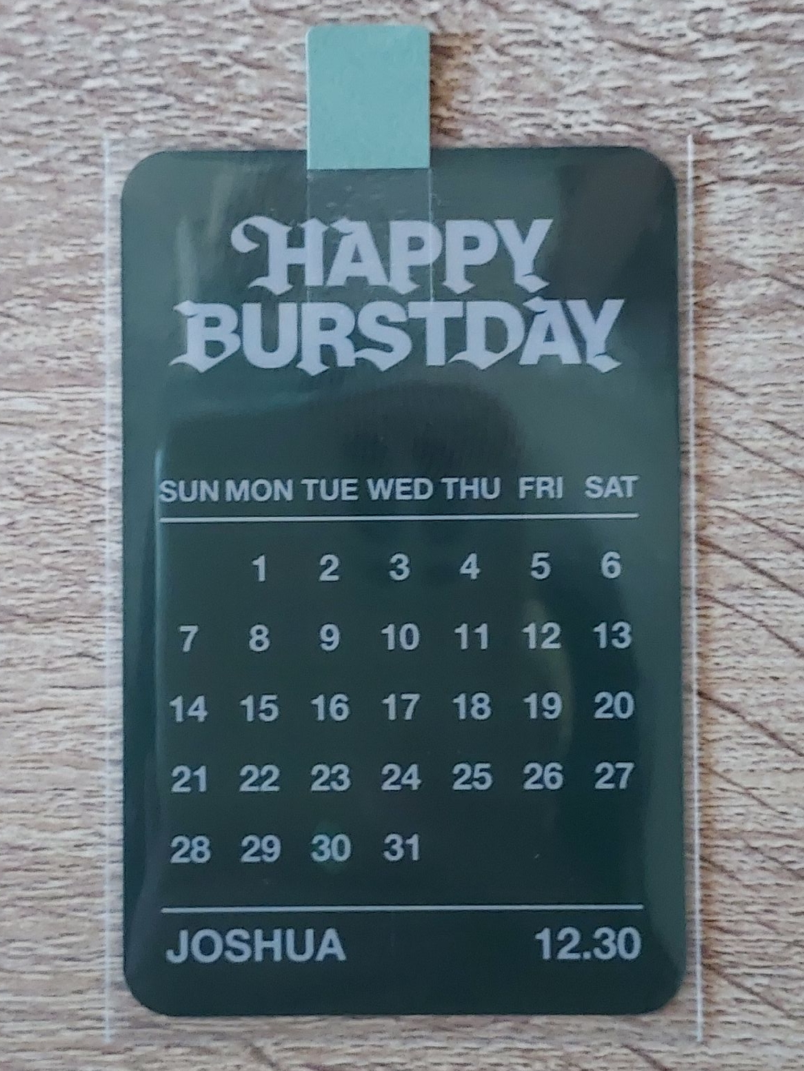 Joshua 正五yes24 生日卡背特典