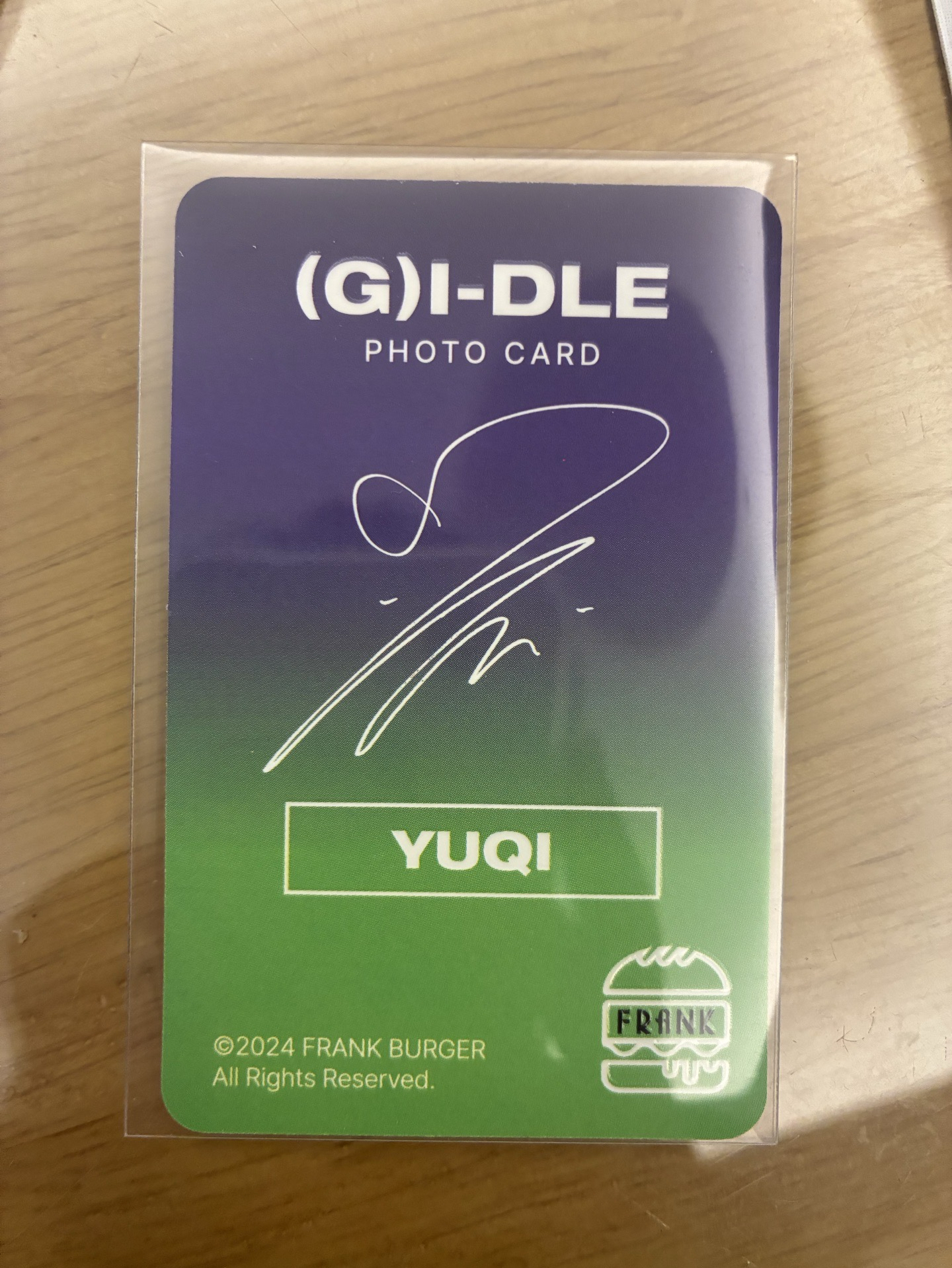 idle yuqi 雨琦 frank漢堡卡 代言卡 ver.B