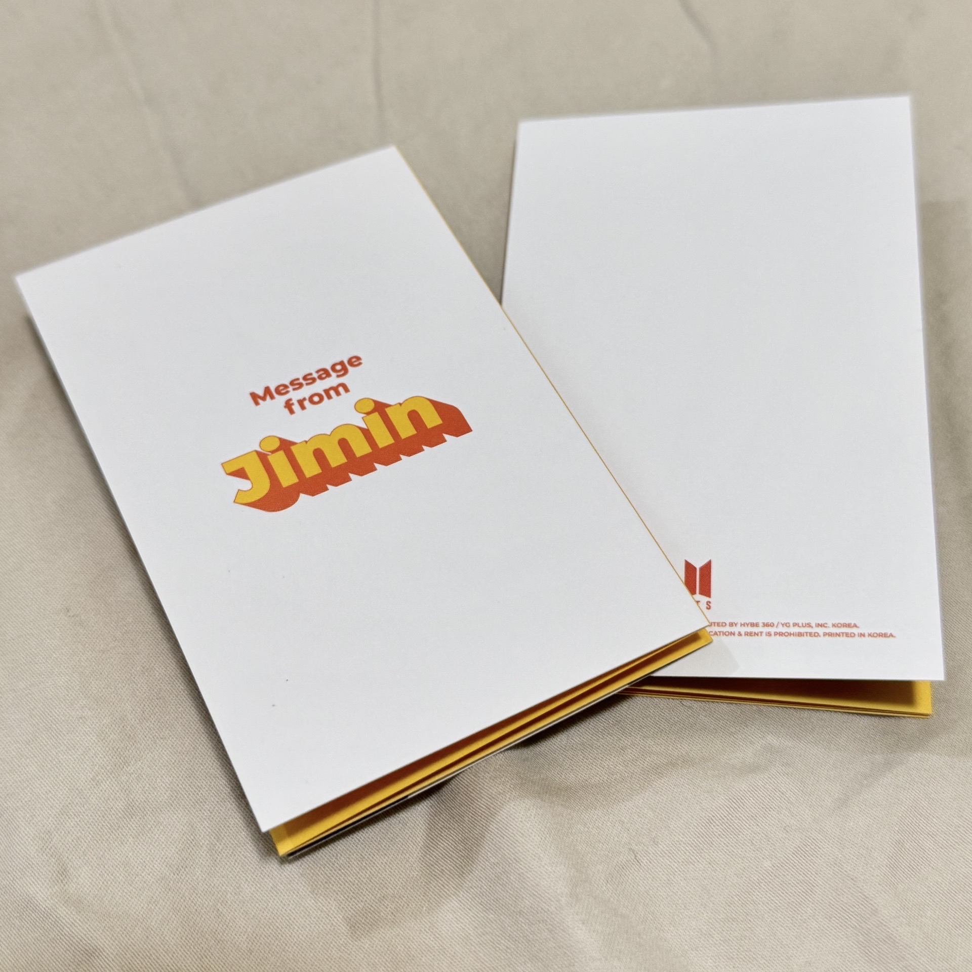 Butter 專輯卡 Jimin訊息折疊卡