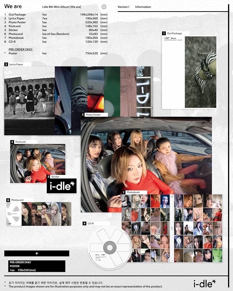 I-dle 迷8專 We are Jewel/I/We ver. 「無專卡」 全帶250附官方海報