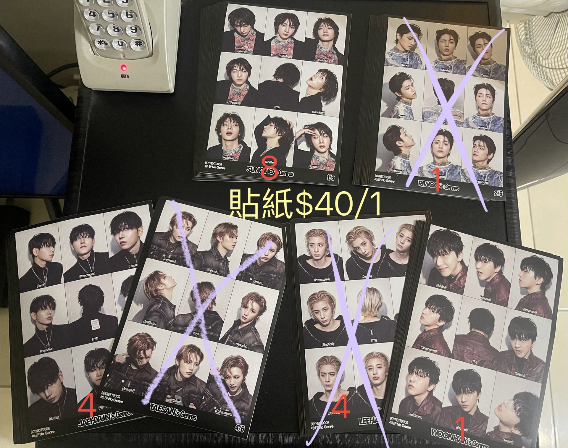 BOYNEXTDOOR 專輯、咖啡廳明信片 九宮格貼紙