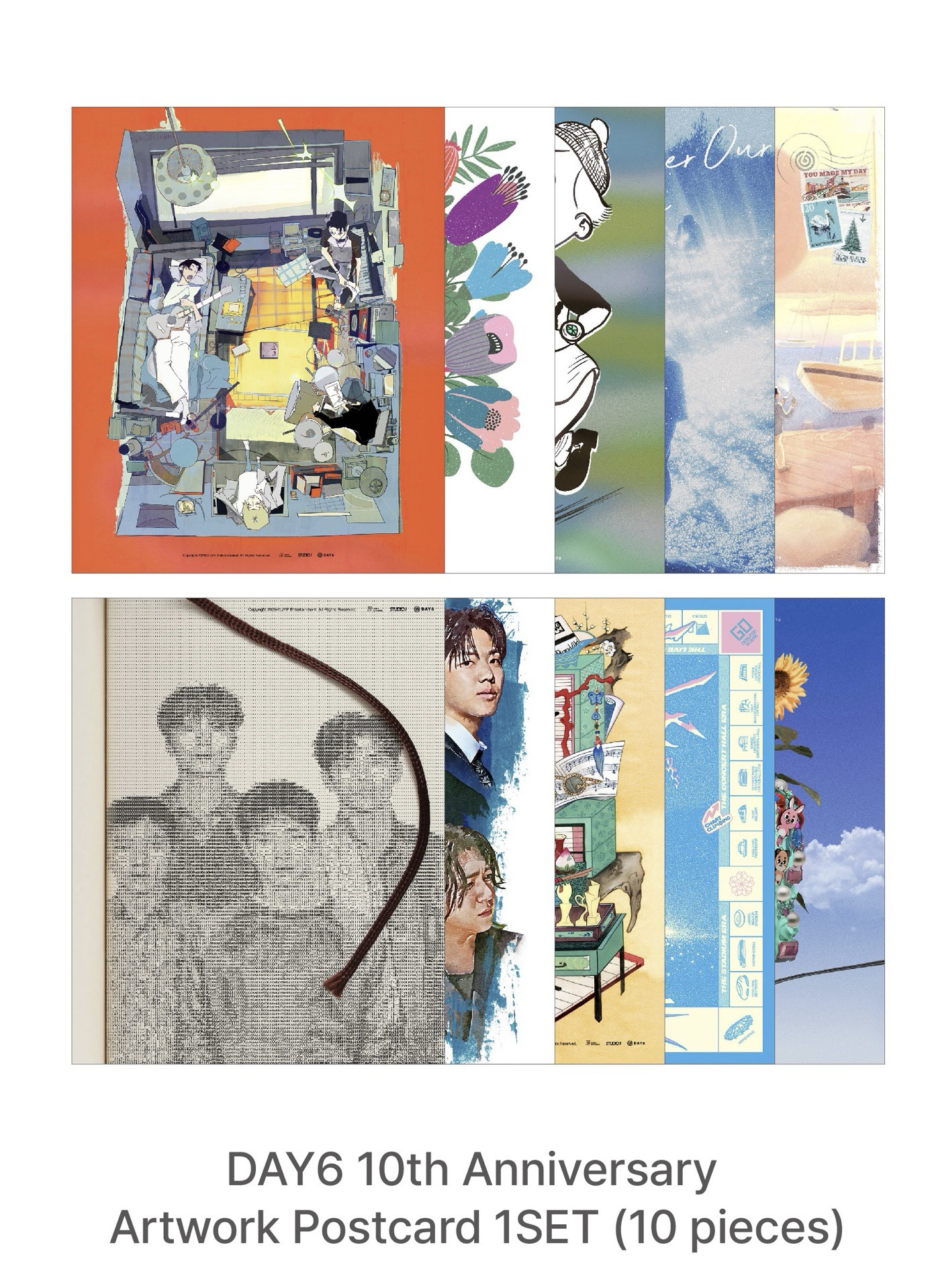 DAY6十週年會員禮明信片組（送扇子）