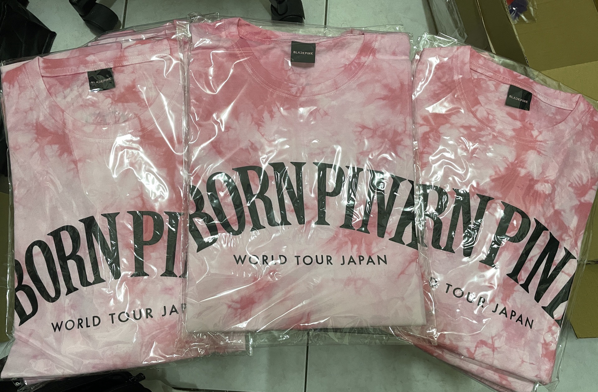 2巡 服飾 BORNPINK TIE DYE 粉色渲染長版 T-Shirt 尺寸M