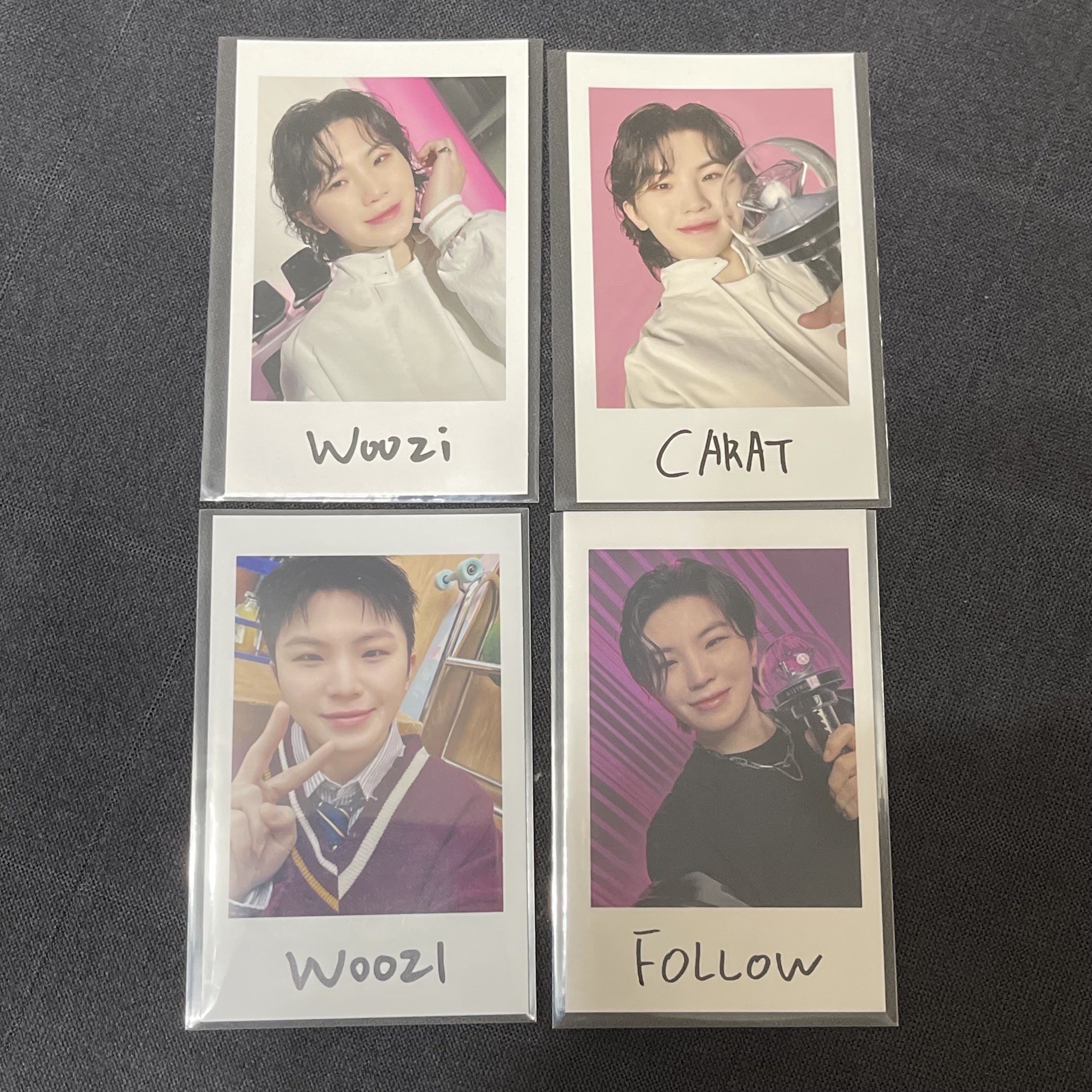 Woozi 拍立得 4張不拆 follow again holiday