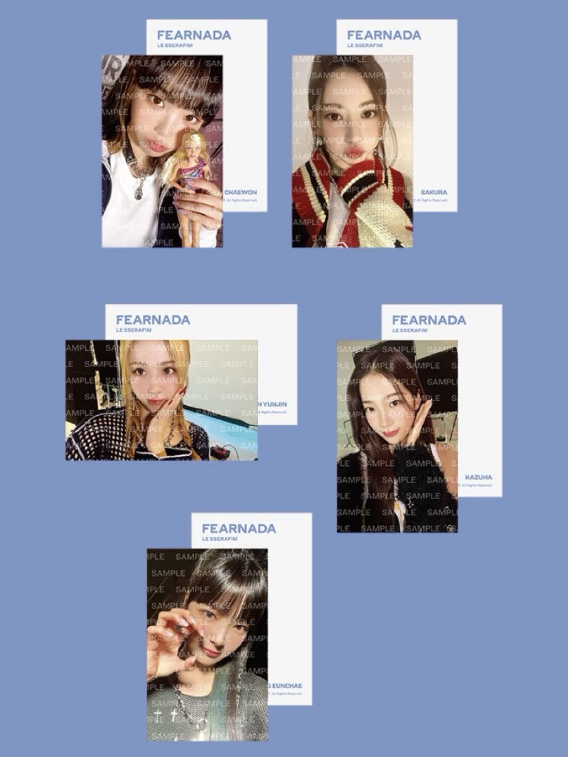 ❤️💛🩵LE SSERAFIM｜采 櫻 允 葉 採｜帽踢卡/短袖卡