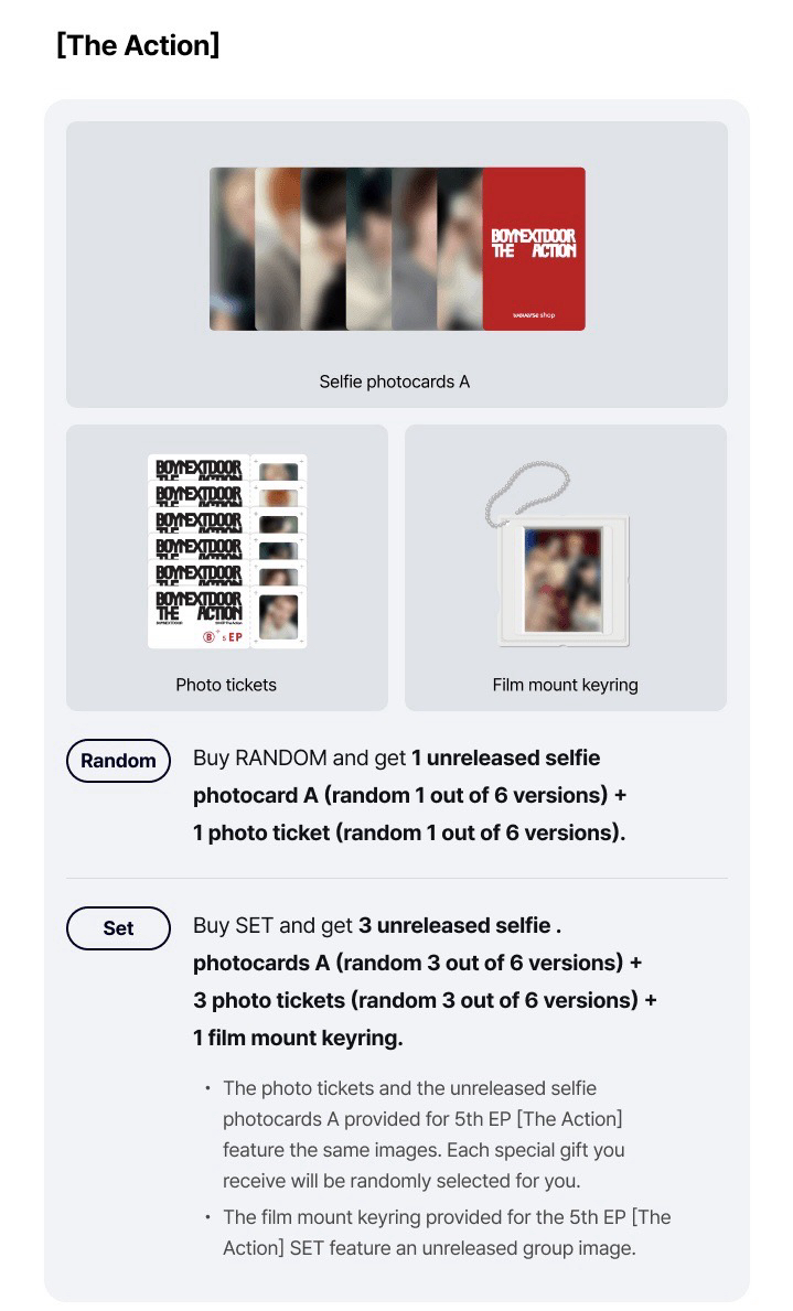 Weverse 專輯預售特典