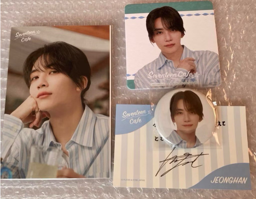 SEVENTEEN BEACH VACATION CAFE 2023 淨漢 入場特典 官方卡 明信片+ 團體照片立牌框