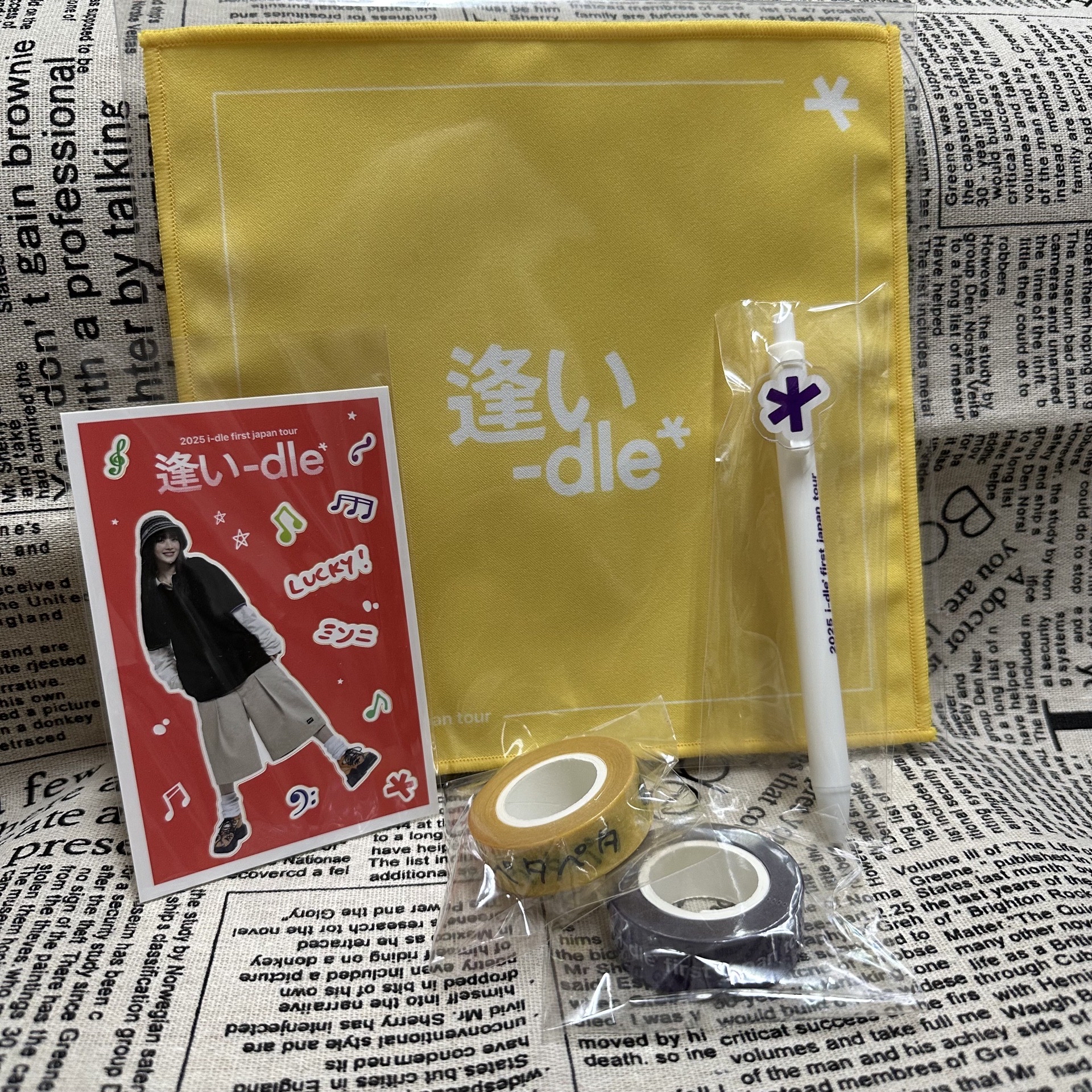 i-dle 日巡扭蛋 方巾 原子筆 紙膠帶 minnie貼紙