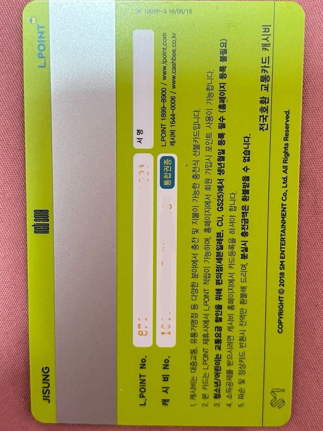 NCT DREAM志晟tmoney交通卡