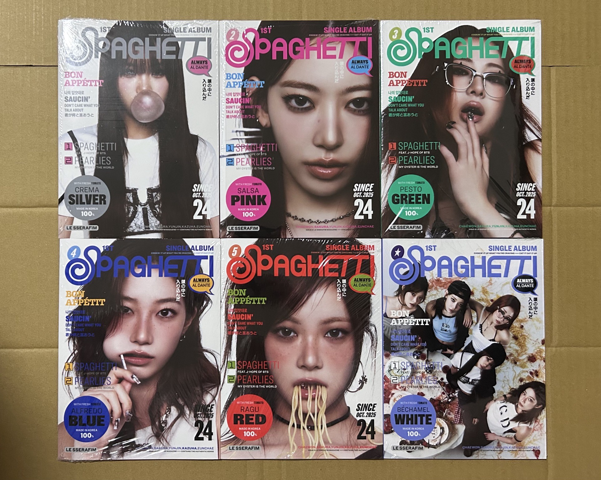 Le sserafim SPAGHETTI COMPACT ver. 單封 未拆專 采源 櫻花 允真 一葉 恩採