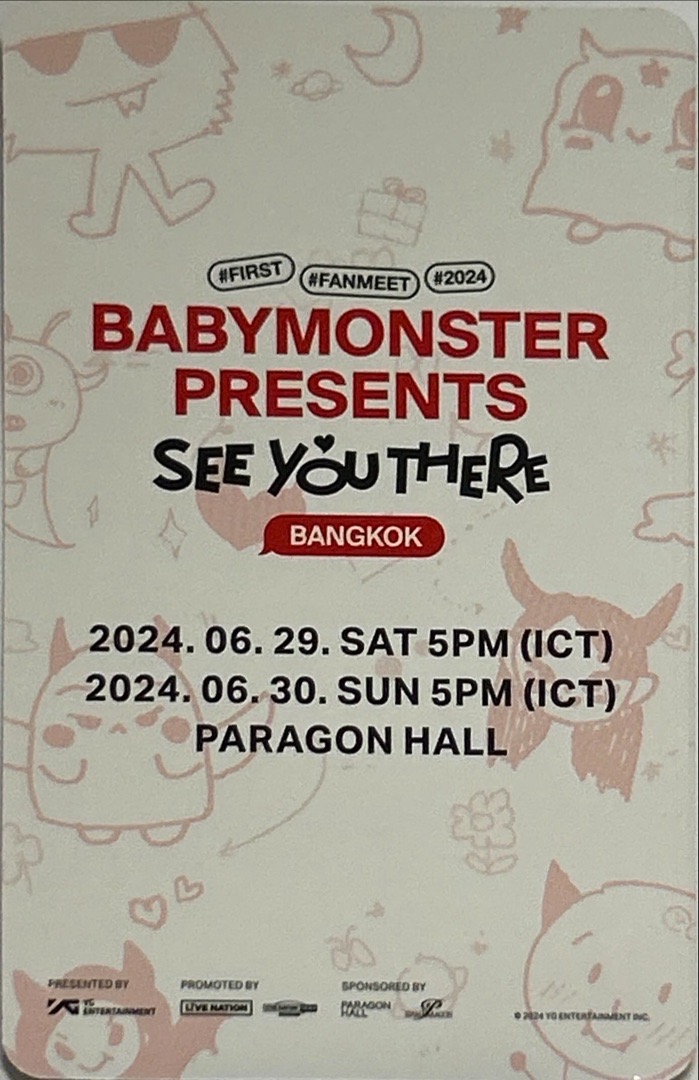 babymonster 曼谷入場卡角