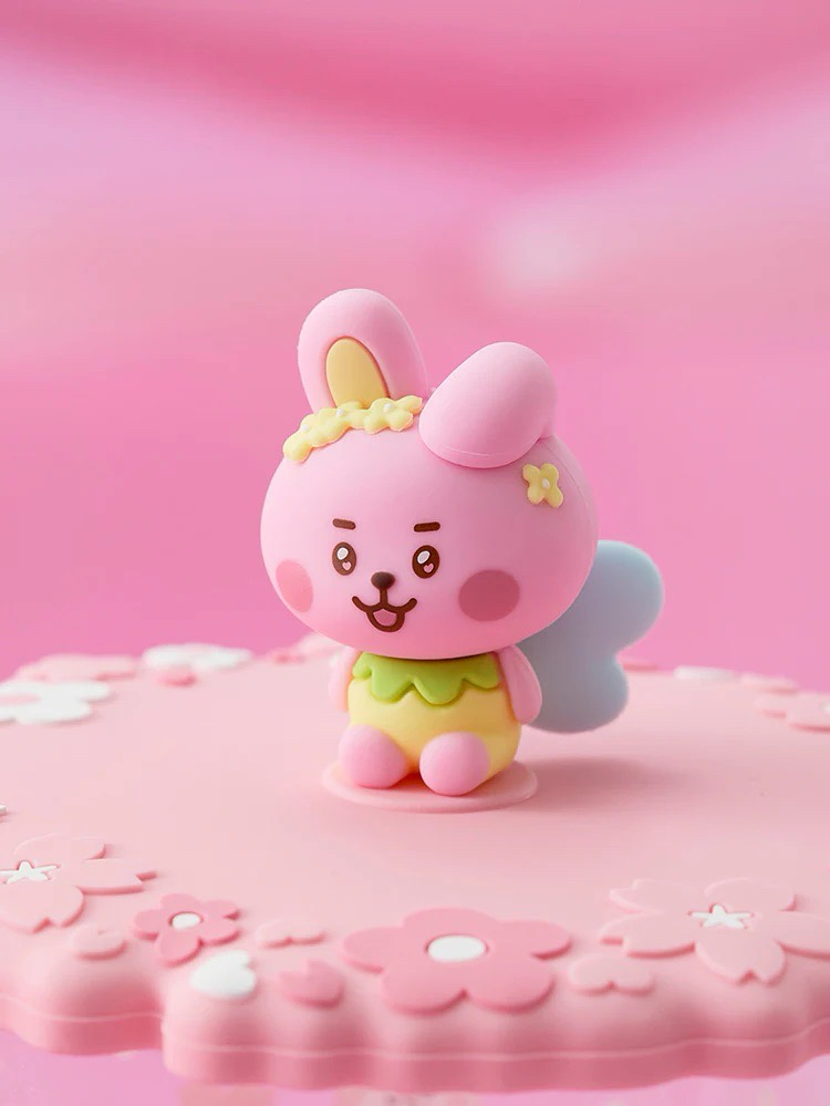 BT21 COOKY 櫻花 杯蓋&玻璃杯組合（全新未使用）