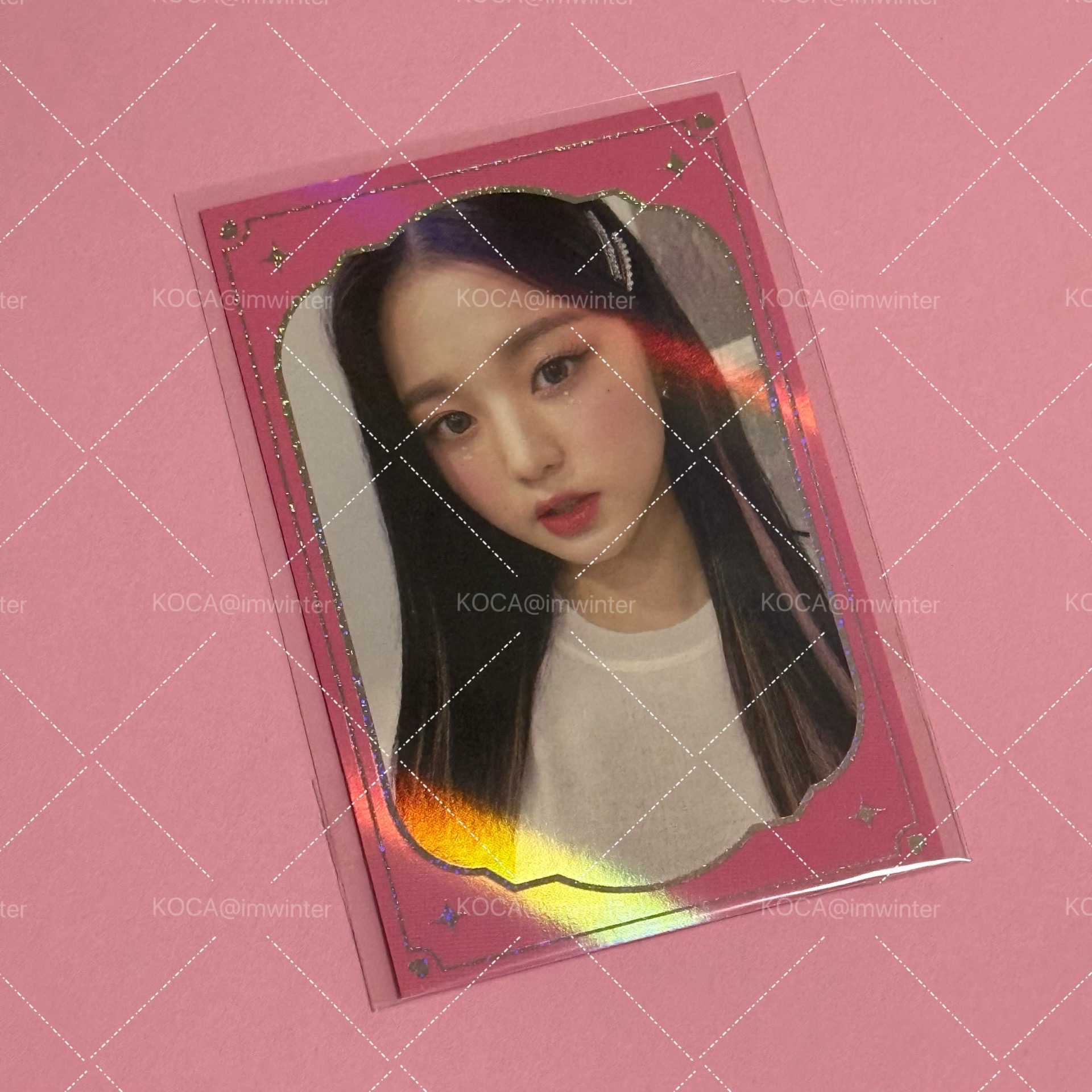 IZ*ONE 張員瑛 wd簽售應募卡 有框鐳射閃卡