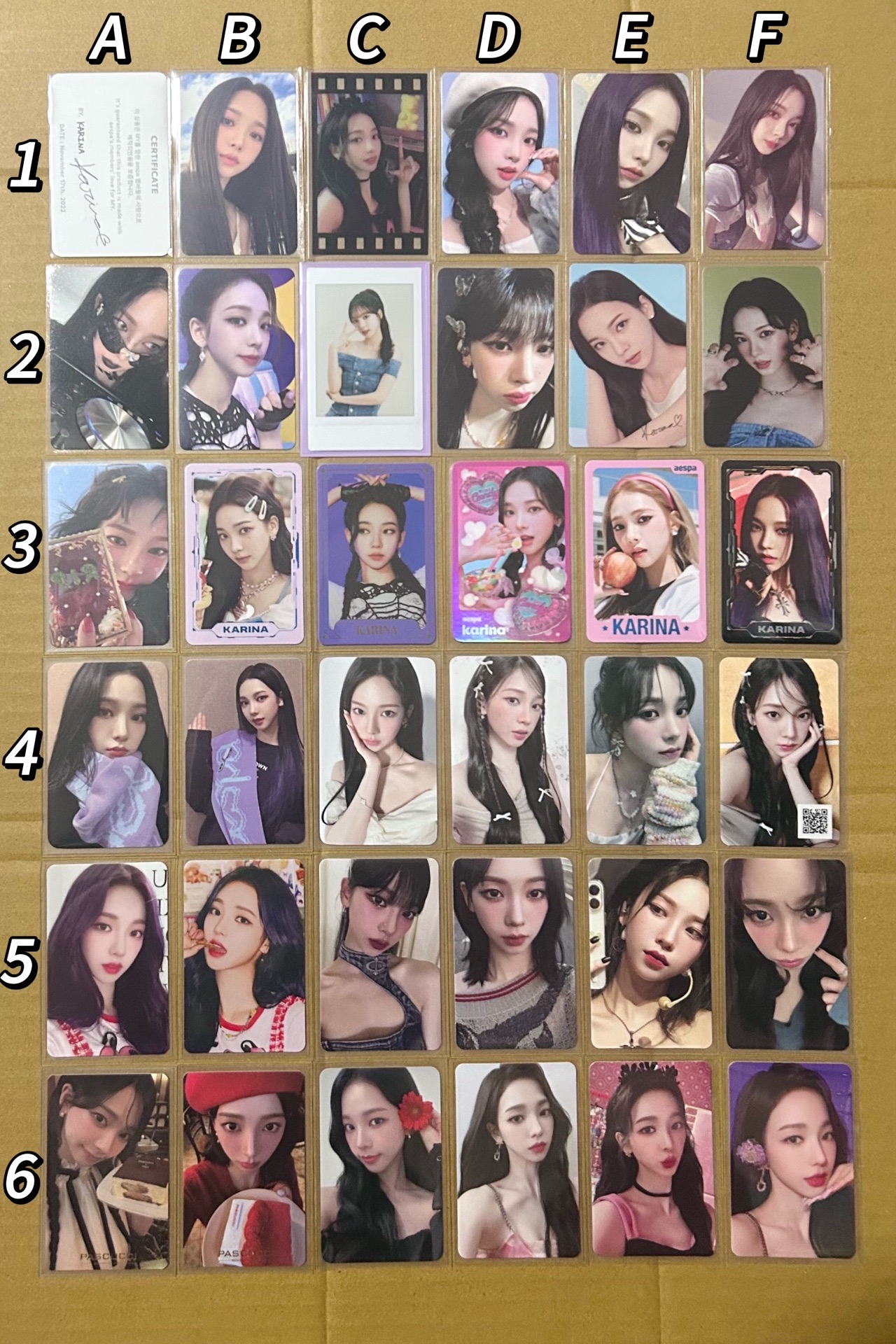 aespa Karina 小卡 特典卡 隨機卡 周邊卡 專卡 星光卡 年曆卡 交通卡