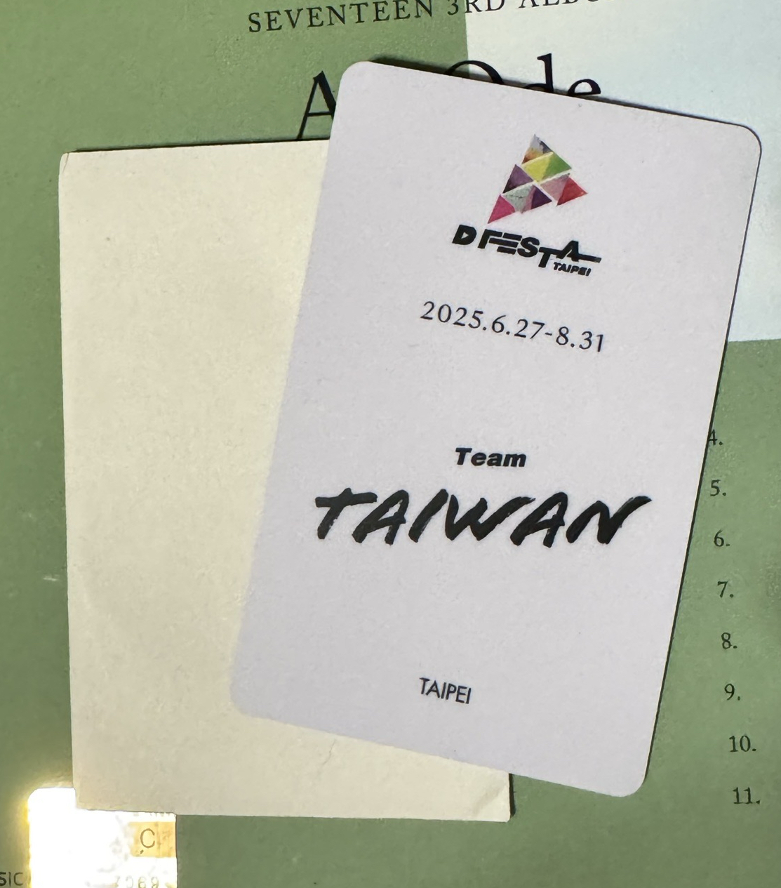 【現貨】 DFESTA TAIPEI seventeen Dino 李燦 台北場 小卡 入場卡 D社門票卡 展覽