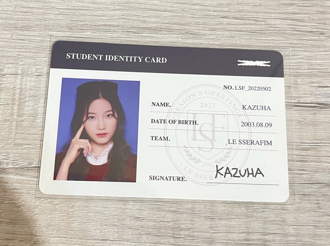 kazuha 23年曆 小卡 ID卡 Le sserafim