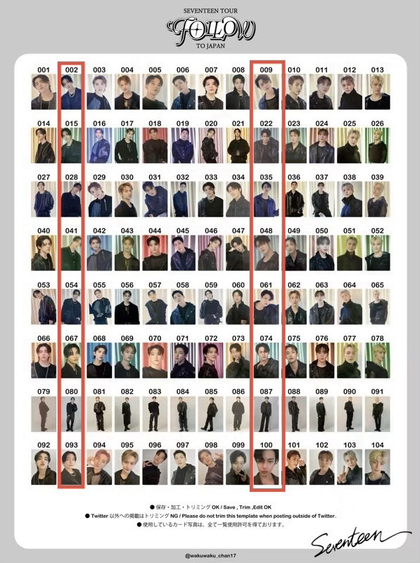 SEVENTEEN FOLLOW TO JAPAN 淨漢 珉奎  卡包 + 拍立得貼 一套