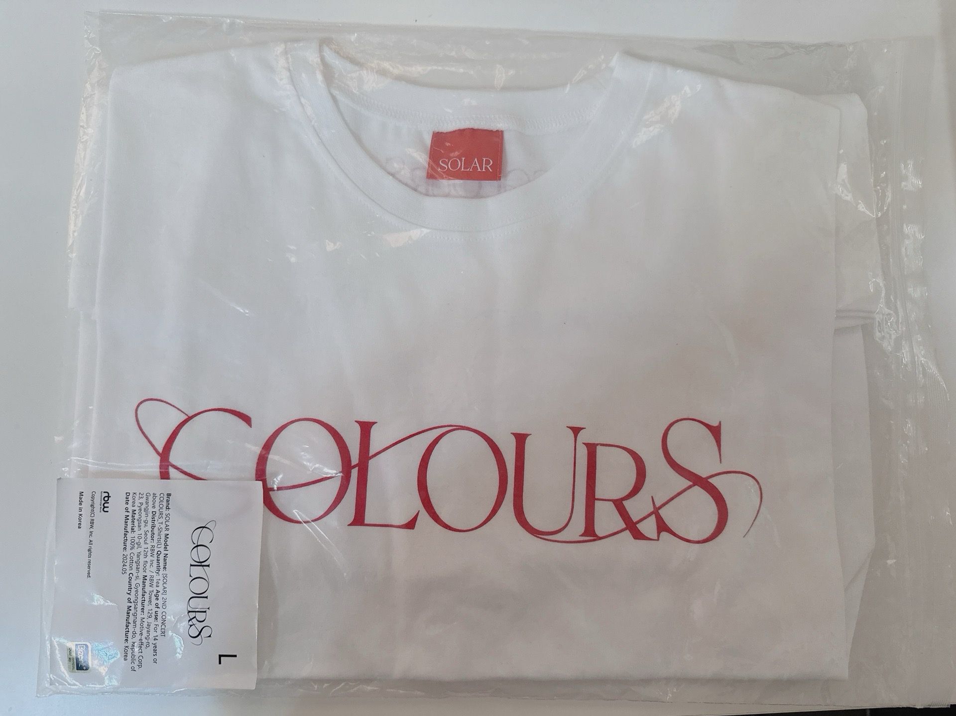 Solar COLOURS演唱會週邊 T-SHIRTS