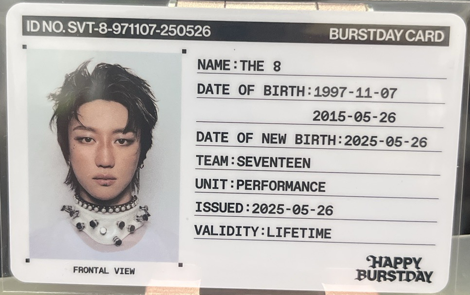 SEVENTEEN 正五 ID卡 八