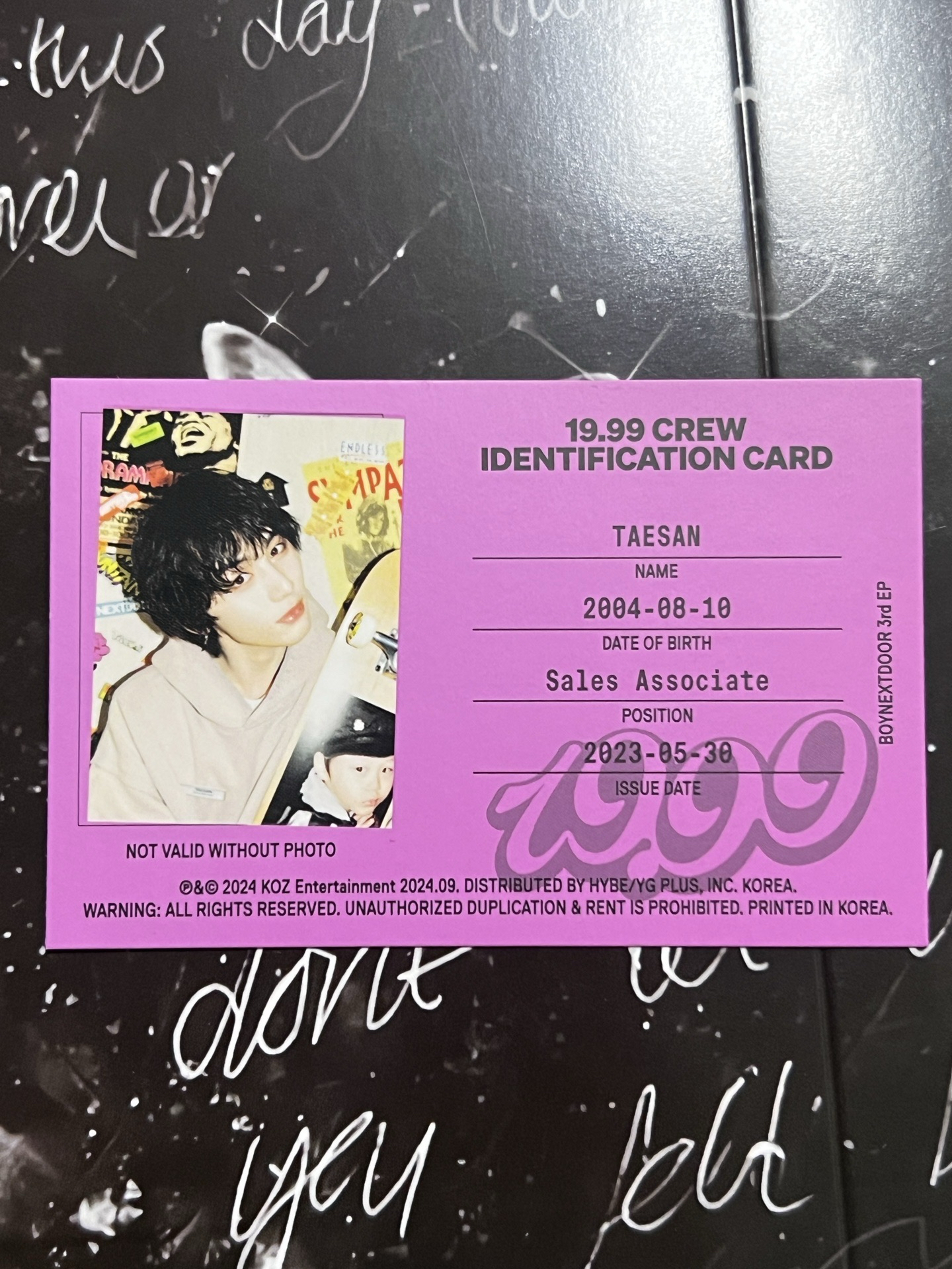 19.99 專輯ID卡 漢泰山